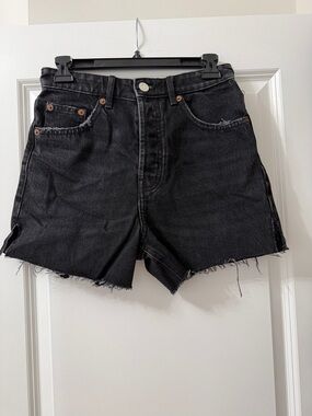 Zara High-Rise Black Denim Cutoff Shorts Size 4